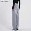 Wide Leg Pants Women High Waist Slim Straight Leg Jeans Loose Drape Long Pants Wash Denim Baggy Jeans Trousers 2022