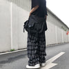 Wide Leg Pants Womens Summer Fall Chic High Waist All-match Teens Streetwear Ins Trendy Harajuku Plaid Womens Trouser