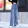 Wide leg Jeans For Women Blue Loose Pants High Waist Casual large size straight pants Boyfriend Straight Mom Jeans Streetwear