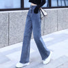 Wide leg Jeans For Women Blue Loose Pants High Waist Casual large size straight pants Boyfriend Straight Mom Jeans Streetwear