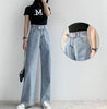 Wide leg Jeans For Women Blue Loose Pants High Waist Casual large size straight pants Boyfriend Straight Mom Jeans Streetwear