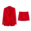 Willshela Women 2 Piece Set Solid Single Breasted Blazer & Vintage Front Zipper Mini Skirt Female Chic Lady Skirt Set
