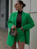 Willshela Women Green Blazer Long Sleeves Single breasted Elegant Office Lady Suit Casual Woman Blazer Suit veste femme