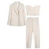 Willshela Women Solid White Double Breasted Blazers Vintage Long Sleeves Notched Neck Female Office Lady Coats