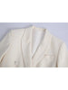 Willshela Women Solid White Double Breasted Blazers Vintage Long Sleeves Notched Neck Female Office Lady Coats