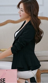 Blazer Women Foldable Blazer Feminino Long Sleeves Candy Women Blazers and Jackets Single Button Jaqueta Feminina