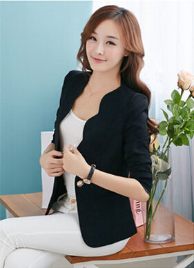 Fashion New Spring Autumn Women Ruffle Blazer Feminino Suit Jacket Coat Solid Color Slim Lady Workwear Chaquetas Mujer