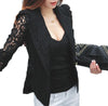 Plus Size Coat Sexy Lace Blazer Feminino Lady Suit Outwear Women Blazers and Jackets Formal Slim Jacket Black White