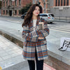 Winter 2023 Woolen Suit Jackets Women Thicken Loose Plaid Suit Wool Coat Autumn Korean Version Ladies Retro Oversize Blazer