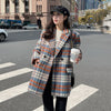 Winter 2023 Woolen Suit Jackets Women Thicken Loose Plaid Suit Wool Coat Autumn Korean Version Ladies Retro Oversize Blazer