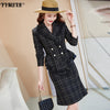 Winter 2023 Women's Suit Skirt Two-piece High-quality Double-breasted Ladies Jacket Business Wear Casual High Waist Skirt