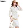Winter 2023 Women's Suit Skirt Two-piece High-quality Double-breasted Ladies Jacket Business Wear Casual High Waist Skirt