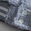Winter Bomber Baseball Jacket Harajuku Fuzzy Fluffy Plush Lambswool Thick Warm Coats Streetwear Hip Hop Fleece Varsity Jackets