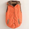 Winter Cashmere Vest Women Thick Hooded Sleeveless Jacket Casual Loose Solid Padded Coat  Button-up Warm Waistcoat With Pockets