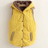 Winter Cashmere Vest Women Thick Hooded Sleeveless Jacket Casual Loose Solid Padded Coat  Button-up Warm Waistcoat With Pockets
