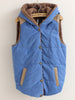 Winter Cashmere Vest Women Thick Hooded Sleeveless Jacket Casual Loose Solid Padded Coat  Button-up Warm Waistcoat With Pockets