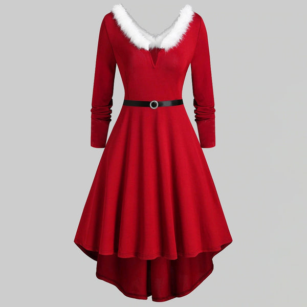 Winter Christmas Swing Dress Women Party Costume Dresses Xmas Red Clothing Xmas Vestidos Femme Evening Party Clothes Navidad