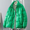 Winter Down Coat Women Casual Thick Padded Jacket Korean Solid Outerwear Female Loose Warm Parka Green Coat With Pocket