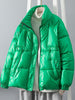 Winter Down Coat Women Casual Thick Padded Jacket Korean Solid Outerwear Female Loose Warm Parka Green Coat With Pocket