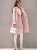 Winter Mid-Length Lamb Fur Coat Women's Fleece-Lined Thickened Cotton-Padded Coat Large Fur Collar Slim Coat Fashion