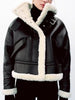 Winter Fleece Leather Jacket Women Faux Fur Jacket Streetwear Thick Warm Locomotive Coat Lamb Double-side Moto Outerwear