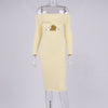 Winter Fuzzy Sweater Midi Dress Elegant Women Off Shoulder Long Sleeve Bodycon Dress Sexy Party Dress Autumn