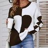 Winter Heart Pattern Pullover Women Casual Loose Knitted Sweater Elegant Long Sleeve Knitwear Female Thicken Warm Jumper