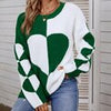 Winter Heart Pattern Pullover Women Casual Loose Knitted Sweater Elegant Long Sleeve Knitwear Female Thicken Warm Jumper