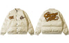 Winter Jacket Men Leather Parkas Thicken Warm Coat Harajuku Embroidery Puffer Padded Bomber Coats Streetwear Bubble Puffer Coats