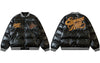 Winter Jacket Men Leather Parkas Thicken Warm Coat Harajuku Embroidery Puffer Padded Bomber Coats Streetwear Bubble Puffer Coats