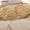 Winter Jacket Men Parkas Streetwear Harajuku Embroidery Patchwork Thicken Warm Padded Bubble Coats Hip Hop Loose Jackets