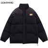 Winter Jacket Men Parkas Streetwear Harajuku Embroidery Patchwork Thicken Warm Padded Bubble Coats Hip Hop Loose Jackets