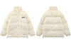 Winter Jacket Men Parkas Streetwear Harajuku Heart Print Pockets Thicken Warm Coats Hip Hop Padded Bubble Jackets Coats