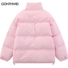 Winter Jacket Men Parkas Streetwear Harajuku Heart Print Pockets Thicken Warm Coats Hip Hop Padded Bubble Jackets Coats