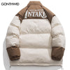 Winter Jacket Men Parkas Thicken Warm Coat Harajuku Color Block Patchwork Puffer Bubble Coats Hip Hop Casual Streetwear