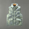 Winter Jacket Vest Women Casual Zipper Sleeveless Coat Oversize Stand Collar Loose Waistcoat Female Korean Warm Outwear