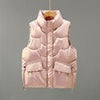 Winter Jacket Vest Women Casual Zipper Sleeveless Coat Oversize Stand Collar Loose Waistcoat Female Korean Warm Outwear