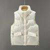 Winter Jacket Vest Women Casual Zipper Sleeveless Coat Oversize Stand Collar Loose Waistcoat Female Korean Warm Outwear