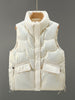 Winter Jacket Vest Women Casual Zipper Sleeveless Coat Oversize Stand Collar Loose Waistcoat Female Korean Warm Outwear