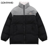 Winter Jackets Men Parkas Streetwear Color Block Patchwork Thick Warm Bubble Padded Jacket Hip Hop Casual Puffer Coats