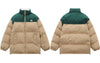 Winter Jackets Men Parkas Streetwear Color Block Patchwork Thick Warm Bubble Padded Jacket Hip Hop Casual Puffer Coats