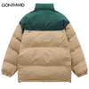 Winter Jackets Men Parkas Streetwear Color Block Patchwork Thick Warm Bubble Padded Jacket Hip Hop Casual Puffer Coats