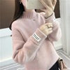 Winter Knit Sweater Women Casual Thick Turtleneck Pullover Korean Solid Knitwear Female Loose Long Sleeve Warm Jumper