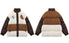 Winter Men Parka Coat Jacket Streetwear Harajuku Color Block Patchwork Thicken Warm Bubble Padded Coats Hip Hop Puffer Jackets