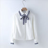 Winter  Women White Fleece Blouse Long Sleeve Thicken Warm Corduroy Shirt Ruched Tie Bow Collar Top Blusa Femenina