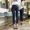 Winter Female Thick pink Fleece Warm Skinny Jeans trousers Women High waist Stretch Solid color casual Denim Pencil Pants