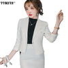 Winter Women Long-sleeved Professional Suit Skirt Two-piece High-quality Slim Short Ladies Jacket High Waist Skirt
