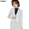 Winter Women Long-sleeved Professional Suit Skirt Two-piece High-quality Slim Short Ladies Jacket High Waist Skirt