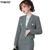 Winter Women Long-sleeved Professional Suit Skirt Two-piece High-quality Slim Short Ladies Jacket High Waist Skirt