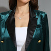 Winter Office Dark Green 2 Pieces Set Velvet Blazer Top + High Waist Pant for Women